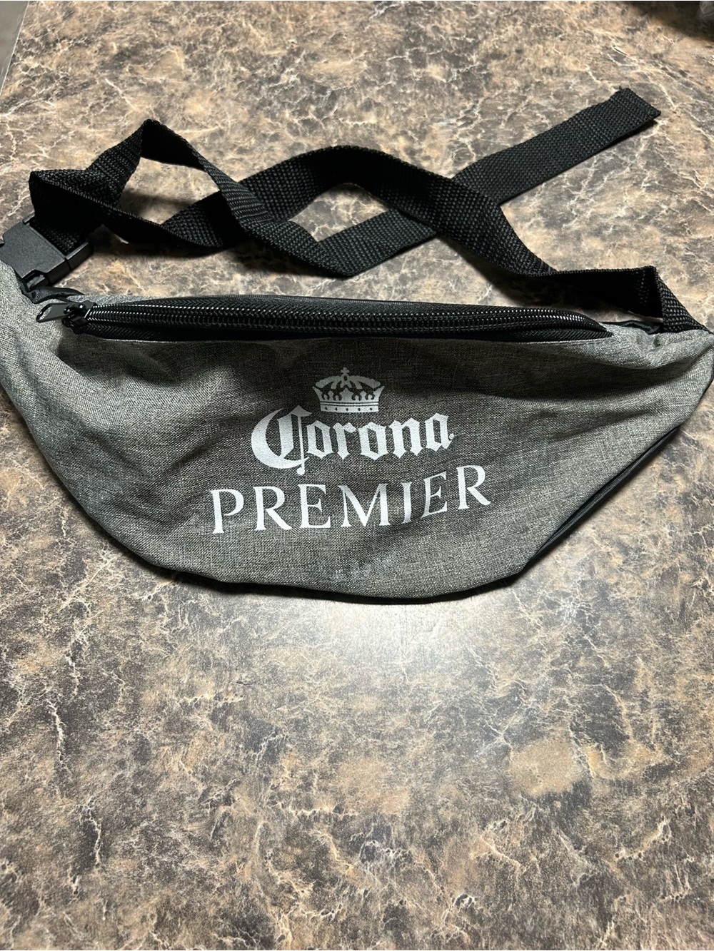 Corona Premier Gray Belt Bag with Black Strap
